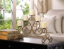Wholesale Antiqued Iron 5-Candle Stand