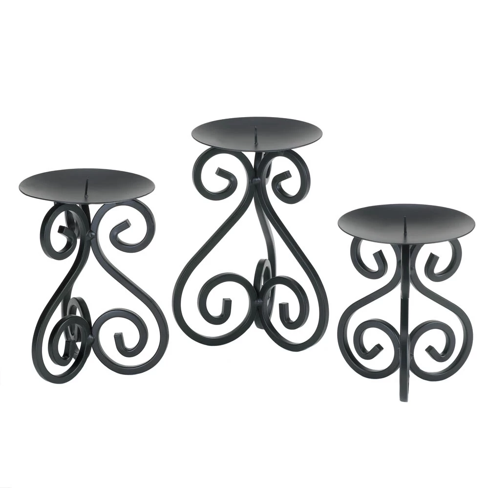Wholesale Scrollwork Candle Stand Trio 2 Wholesale Scrollwork Candle Stand Trio - Image 2