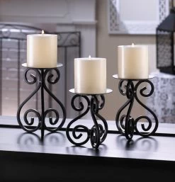 Wholesale Scrollwork Candle Stand Trio