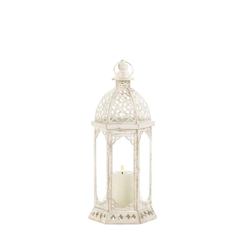Wholesale Graceful Distressed Small White Lantern 2 Wholesale Graceful Distressed Small White Lantern - Image 2