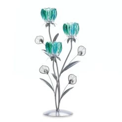 Wholesale Triple Peacock Bloom Candleholder