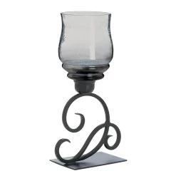 Wholesale Smoked Glass Cursive Candle Stand