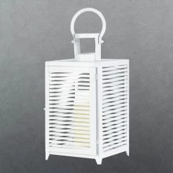 Wholesale Large White Horizon Lantern -Unique Candle 10018090 2
