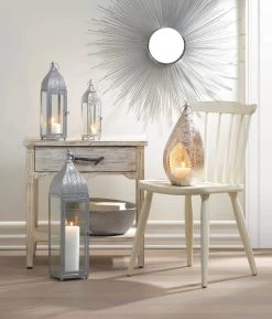 Wholesale Large Silver Moroccan Style Lantern -Unique Candle 10018512 3