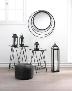 Wholesale Mini Square Top Black Lantern -Unique Candle 10018653 3