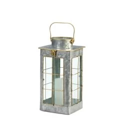 Wholesale Small Farmhouse Galvanized Lantern -Unique Candle 10018813 2