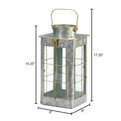 Wholesale Small Farmhouse Galvanized Lantern -Unique Candle 10018813 3