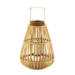 Wholesale Large Slat Wood Lantern -Unique Candle 10018938 2