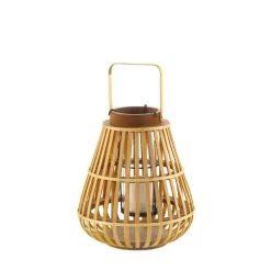 Wholesale Small Slat Wood Lantern -Unique Candle 10018939 2