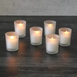 Richland Votive Candles & Eastland Frosted Votive Holders Set Of 12