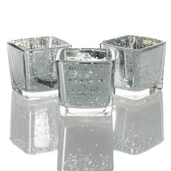 Richland Silver Mercury Square Votive Holder Set Of 72