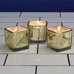 Richland Metallic Gold Mercury Square Votive Holder Set Of 12 7 Richland Metallic Gold Mercury Square Votive Holder Set Of 12 -Unique Candle 1158 8130 2