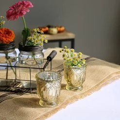 Richland Holder Royal Mercury Petite Metallic Gold Set Of 12 -Unique Candle 1460 7810