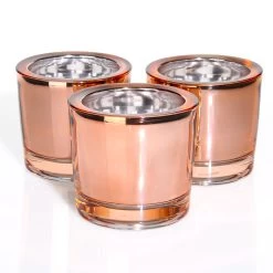 Richland Chunky Votive Holder Rose Gold Mirrored Set Of 12