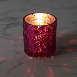 Richland Votive Holder Pinched Pink Mercury Set Of 48 8 Richland Votive Holder Pinched Pink Mercury Set Of 48 -Unique Candle 1564 8280