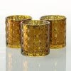 Richland Votive Holder Pinched Amber Mercury Set Of 48