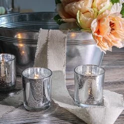 Richland Votive Holder Grande Silver Mercury Set Of 12 -Unique Candle 1577 8232