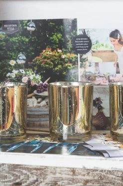 Richland Votive Holder Grande Gold Mercury Set Of 72 -Unique Candle 1578a 1