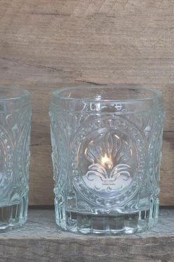 Richland Votive Holder Clear Textured Glass Set Of 12 -Unique Candle 1580a