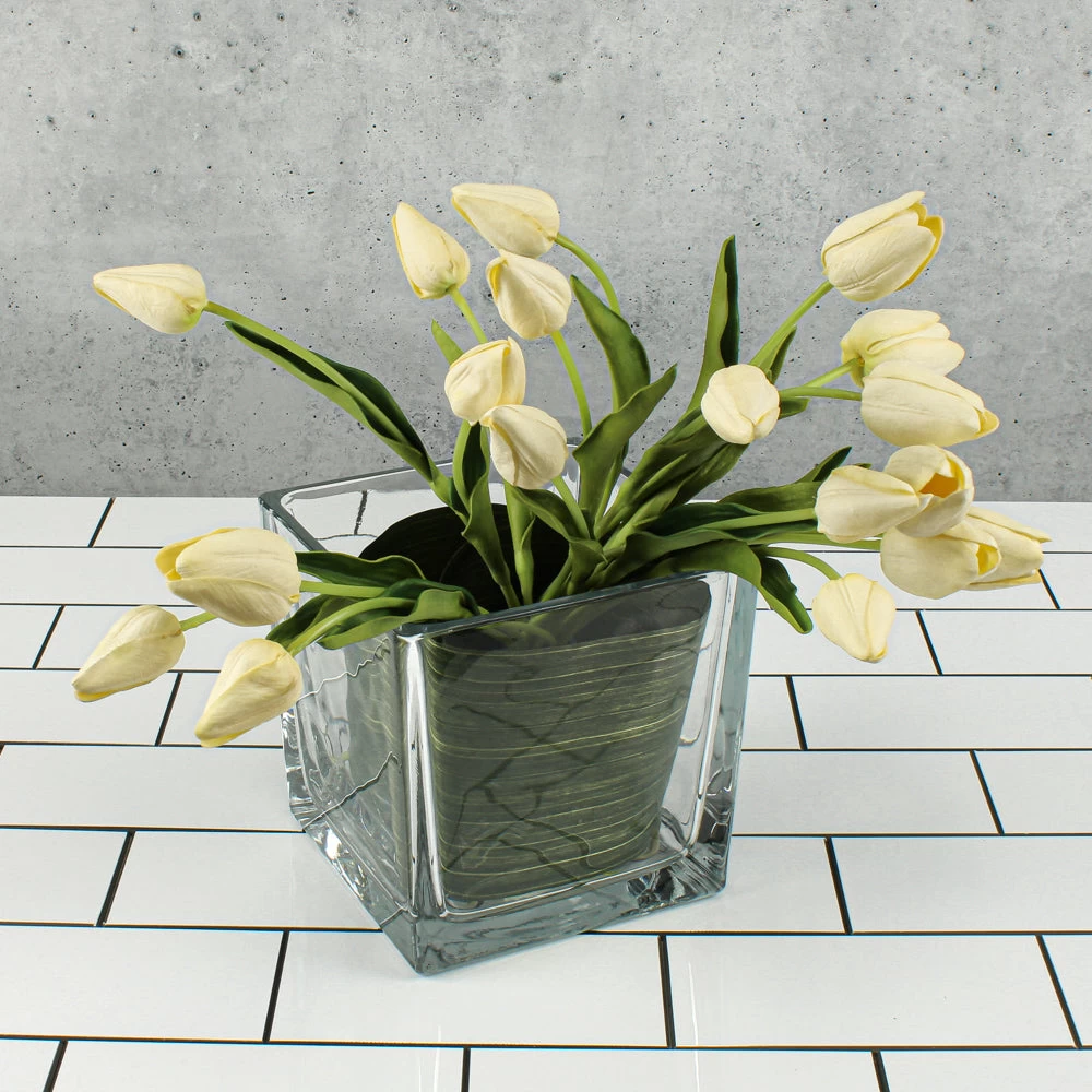 Richland Square Glass Cube Vase Set Of 36 (4"/5"/6") 3 Richland Square Glass Cube Vase Set Of 36 (4"/5"/6") - Image 3