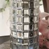 Silver Mercury Glass Cylinder 10" - Vase & Candle Holder