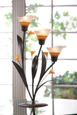 Wholesale Amber Lilies Tealight Holder -Unique Candle 38947 2