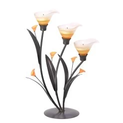 Wholesale Amber Lilies Tealight Holder -Unique Candle 38947 3