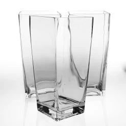 Richland Contemporary Tapered Square Vase 9" Set Of 3