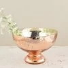 Mercury Glass Compote Bowl Rose Gold 7x5in