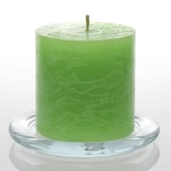 Richland Rustic Pillar Candle 3"x 3" Green Set Of 48
