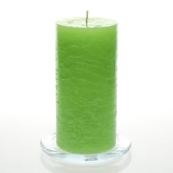 Richland Rustic Pillar Candle 3"x 6" Green Set Of 6