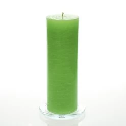 Richland Rustic Pillar Candle 3"x 9" Green Set Of 24