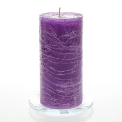 Richland Rustic Pillar Candle 3"x 6" Lavender Set Of 12