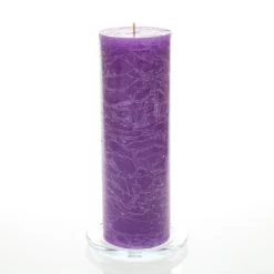 Richland Rustic Pillar Candle 3"x 9" Lavender Set Of 6