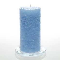 Richland Rustic Pillar Candle 3"x 6" Light Blue Set Of 12