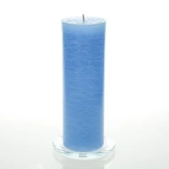 Richland Rustic Pillar Candle 3"x 9" Light Blue Set Of 24