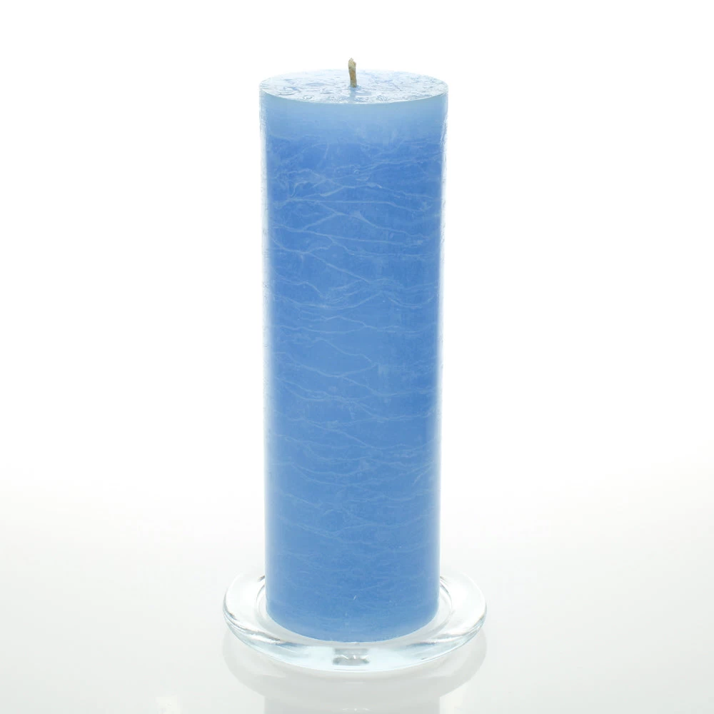 Richland Rustic Pillar Candle 3"x 9" Light Blue Set Of 24 1 Richland Rustic Pillar Candle 3"x 9" Light Blue Set Of 24