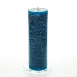 Richland Rustic Pillar Candle 3"x 9" Navy Blue Set Of 24