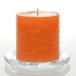 Richland Rustic Pillar Candle 3"x 3" Orange Set Of 48