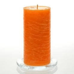 Richland Rustic Pillar Candle 3"x 6" Orange Set Of 12