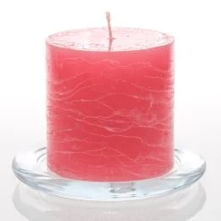Richland Rustic Pillar Candle 3"x 3" Pink Set Of 12