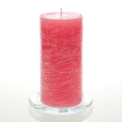 Richland Rustic Pillar Candle 3"x 6" Pink Set Of 6