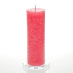Richland Rustic Pillar Candle 3"x 9" Pink Set Of 12