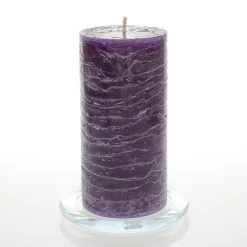 Richland Rustic Pillar Candle 3"x 6" Purple Set Of 6