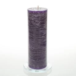 Richland Rustic Pillar Candle 3"x 9" Purple Set Of 6