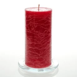 Richland Rustic Pillar Candle 3"x 6" Red Set Of 6