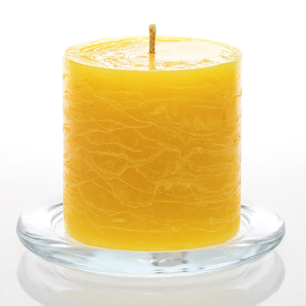 Richland Rustic Pillar Candle 3"x 3" Yellow Set Of 24 1 Richland Rustic Pillar Candle 3"x 3" Yellow Set Of 24