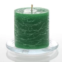 Richland Rustic Pillar Candle 3"x 3" Dark Green Set Of 48