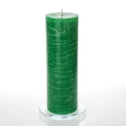 Richland Rustic Pillar Candle 3"x 9" Dark Green Set Of 12