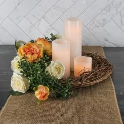 Richland Flameless LED Wavy Top Pillar Candle White 3"x3" Set Of 6 -Unique Candle 7153 7156 7159 5159 2 59bbbcea f460 40ee bbf6 88502543842d